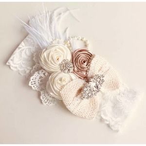 Vintage Flower Bowa Headband Baby